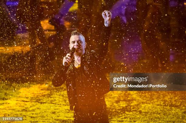 Robbie Williams performs at the final of X Factor Italy 2019 at Mediolanum forum. Milan , December 12th, 2019