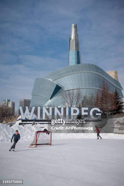 canadian winter skate - winnipeg stock pictures, royalty-free photos & images