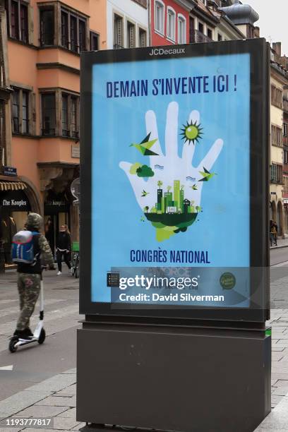 JCDecaux billboard promotes an ecological conference sponsored by Amorce, a French association of local authorities and professionals , on October 7,...