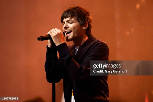 Louis Tomlinson performs onstage during the z100 All Access Lounge presented by Poland Spring Pre-Show at Pier 36 on December 13, 2019 in New York...