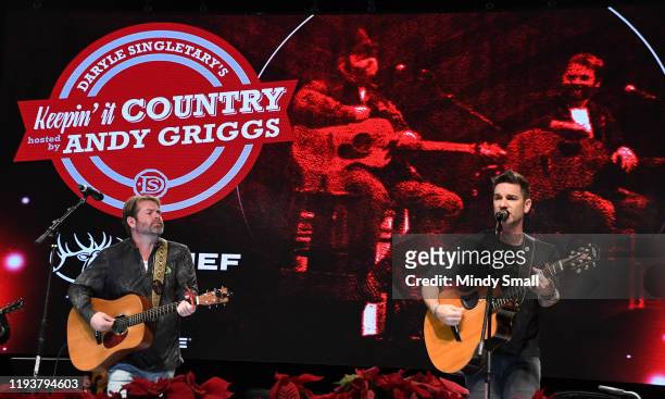 Singer Andy Griggs and singer/songwriter Craig Campbell perform during the Daryle Singletary's 'Keepin' it Country' hosted by Andy Griggs show during...
