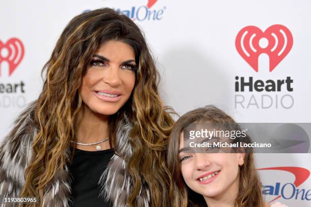 Teresa Giudice and Audriana Giudice arrive at iHeartRadio's Z100 Jingle Ball 2019 Presented By Capital One on December 13, 2019 in New York City.