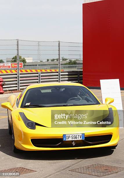The Ferrari 458 Italia is displayed on July 19, 2011 in Maranello, Italy. The Ferrari World Design Contest has been launched by Ferrari in...