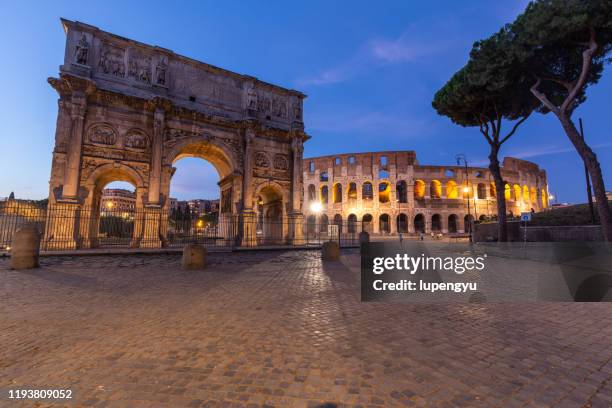 arch of constantine at dusk,rome - arch of constantine stock pictures, royalty-free photos & images