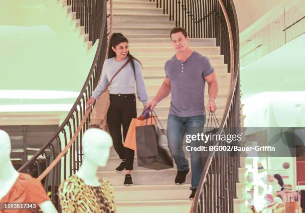 Shay Shariatzadeh and John Cena are seen on January 14, 2020 in Los Angeles, California.