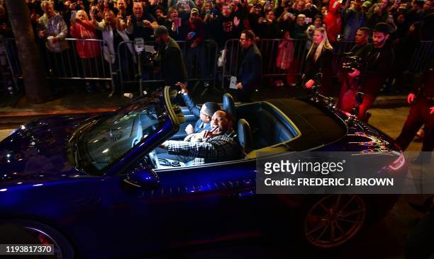 Actors Will Smith and Martin Lawrence arrive in style on Hollywood Boulevard for the World Premiere of 'Bad Boys For Life' on January 14, 2020 in...