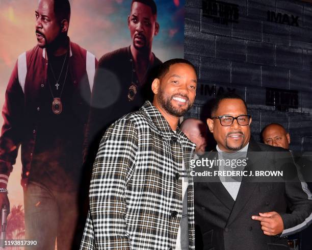 Actors Will Smith and Martin Lawrence arrive for the World Premiere of "Bad Boys For Life" at the TCL Chinese theatre in Hollywood on January 14,...