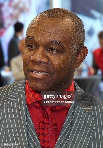 Former NFL and UNLV quarterback Randall Cunningham attends a news