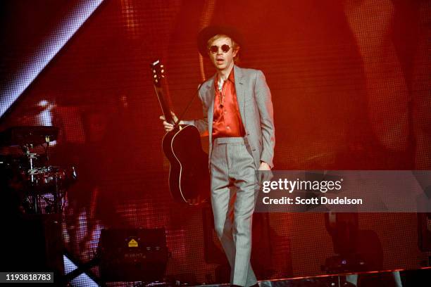 Singer Beck performs onstage during the KROQ Absolut Almost Acoustic Christmas 2019 at Honda Center on December 07, 2019 in Anaheim, California.