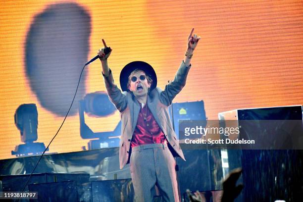 Singer Beck performs onstage during the KROQ Absolut Almost Acoustic Christmas 2019 at Honda Center on December 07, 2019 in Anaheim, California.