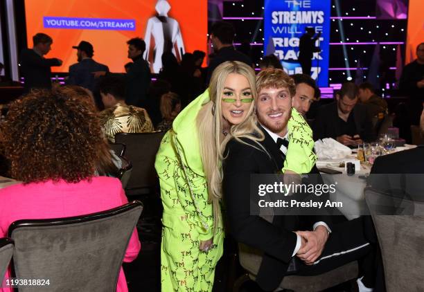 Tana Mongeau and Logan Paul attend The 9th Annual Streamy Awards on December 13, 2019 in Los Angeles, California.