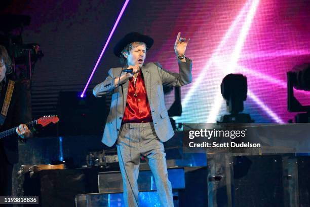 Singer Beck performs onstage during the KROQ Absolut Almost Acoustic Christmas 2019 at Honda Center on December 07, 2019 in Anaheim, California.