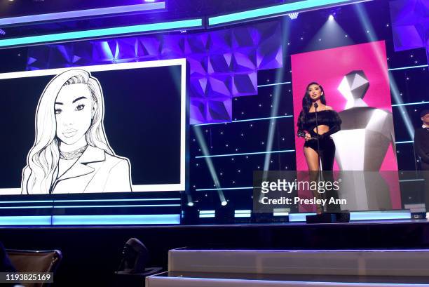 Nikita Dragon speaks onstage during The 9th Annual Streamy Awards on December 13, 2019 in Los Angeles, California.