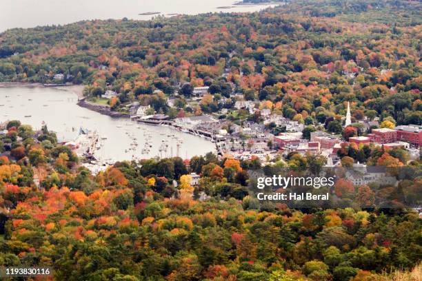 camden and penobscot bay from mount battie - state park stock pictures, royalty-free photos & images