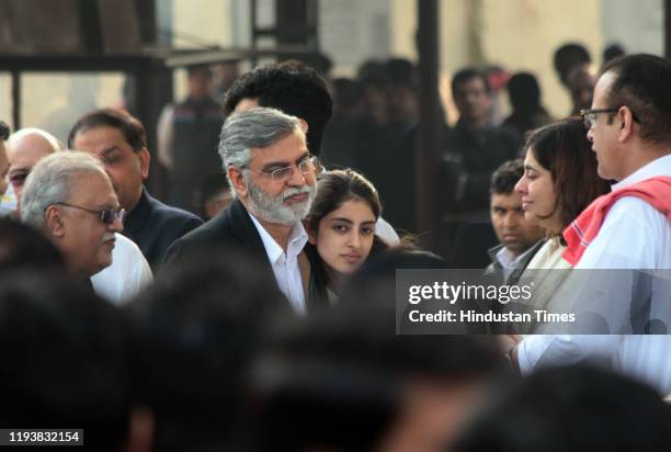 Navya Naveli Nanda at the funeral of Ritu Nanda, at Lodhi Road Crematorium on January 14, 2020 in New Delhi, India. Ritu Nanda, daughter of the...