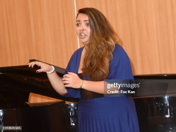 Ile de France Jeune Talent awarded Candice Albardier performs during « Voix Des Outremer » Ile de France Finale at Conseil Regional de l'ile de...