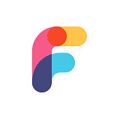 Overlapping one line letter F logotype.