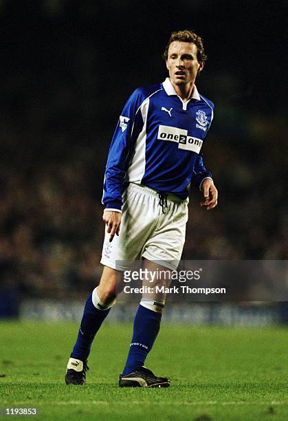 Scott Gemmill of Everton in action during the FA Barclaycard Premiership match against Southampton played at Goodison Park, in Liverpool, England....