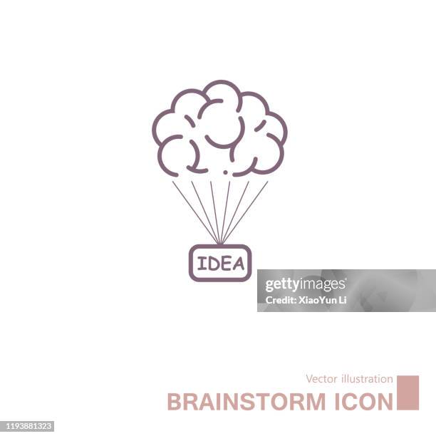 brainstorming concept design. - brain logo stock illustrations