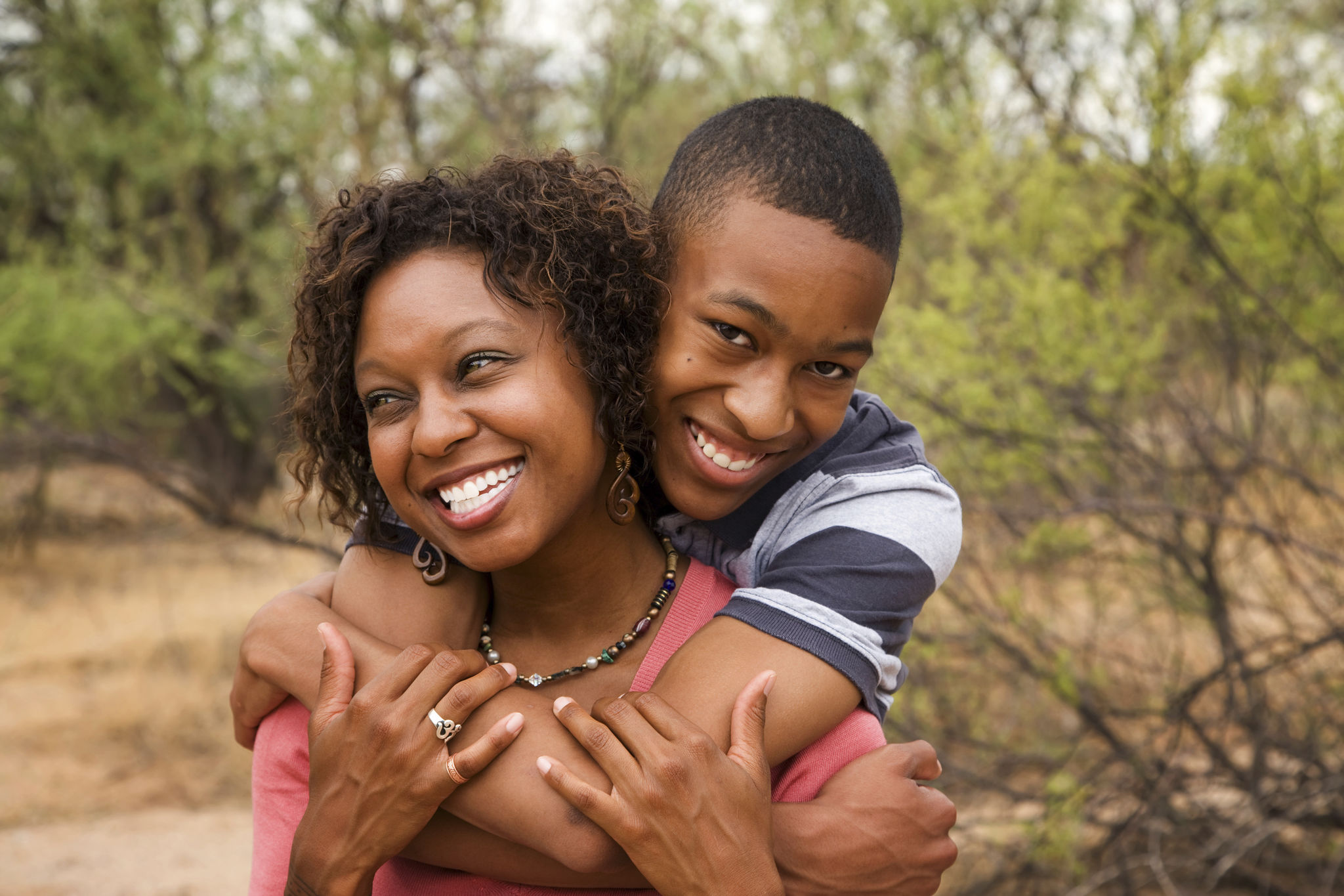 Happy lovely African-American family together Happy lovely African-American family together