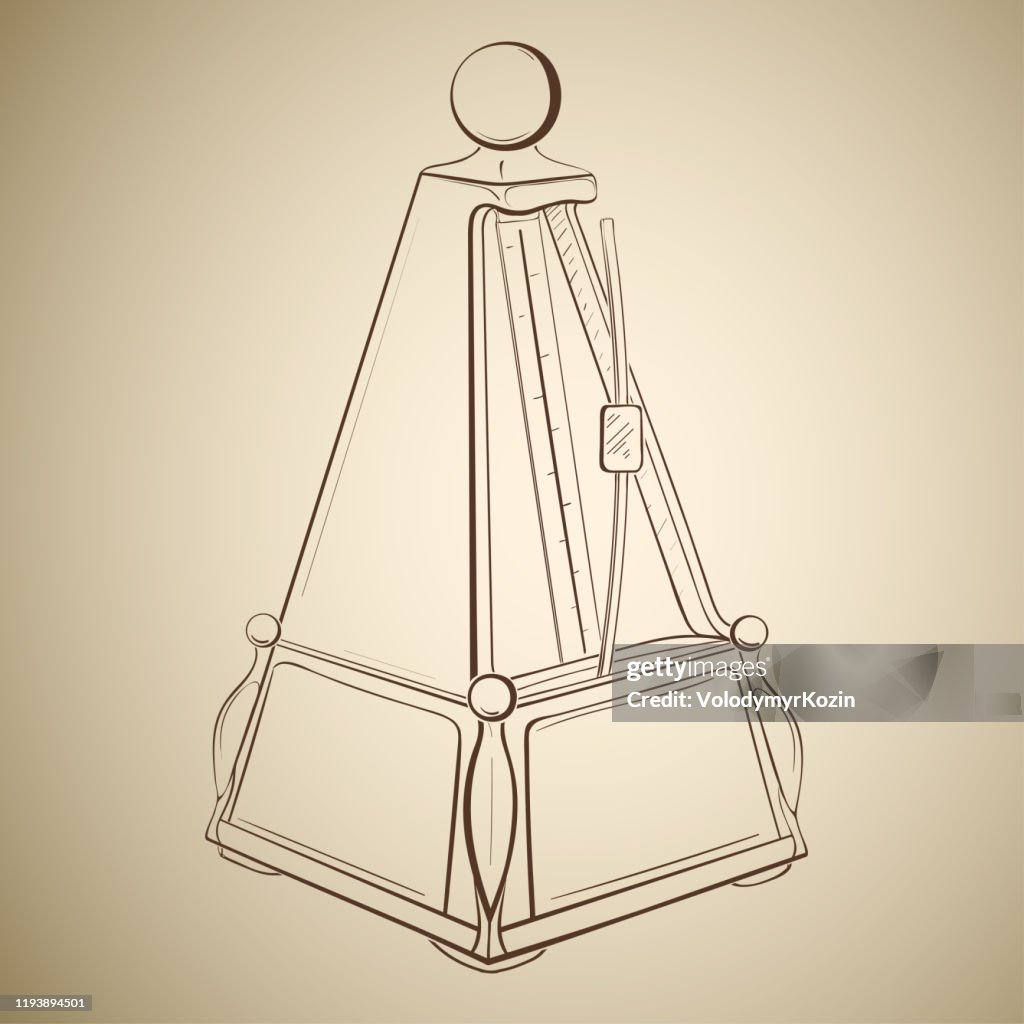 Sketch of a vintage metronome