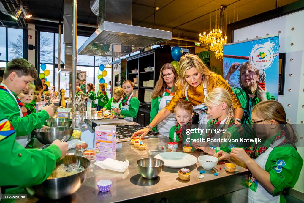 Queen Maxima Visits Baking Event Of Scouting Netherlands In Noordwijkerhout