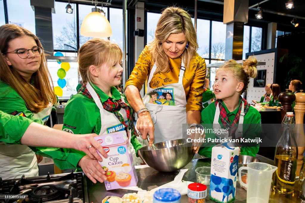 Queen Maxima Visits Baking Event Of Scouting Netherlands In Noordwijkerhout