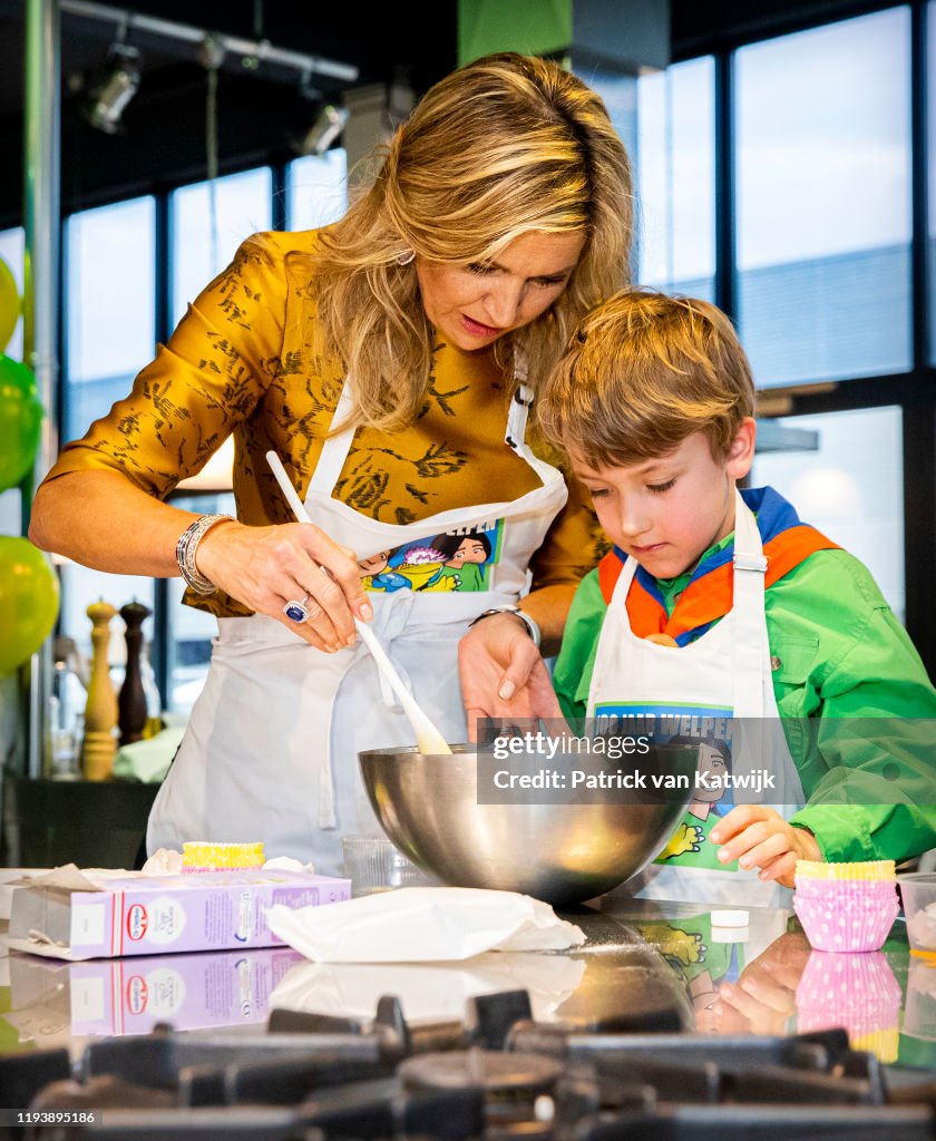 Queen Maxima Visits Baking Event Of Scouting Netherlands In Noordwijkerhout