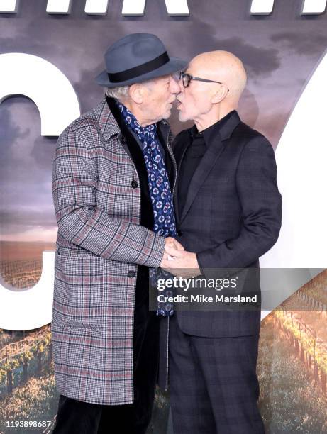 Sir Patrick Stewart and Sir Ian McKellen attend the "Star Trek Picard" UK Premiere at Odeon Luxe Leicester Square on January 15, 2020 in London,...