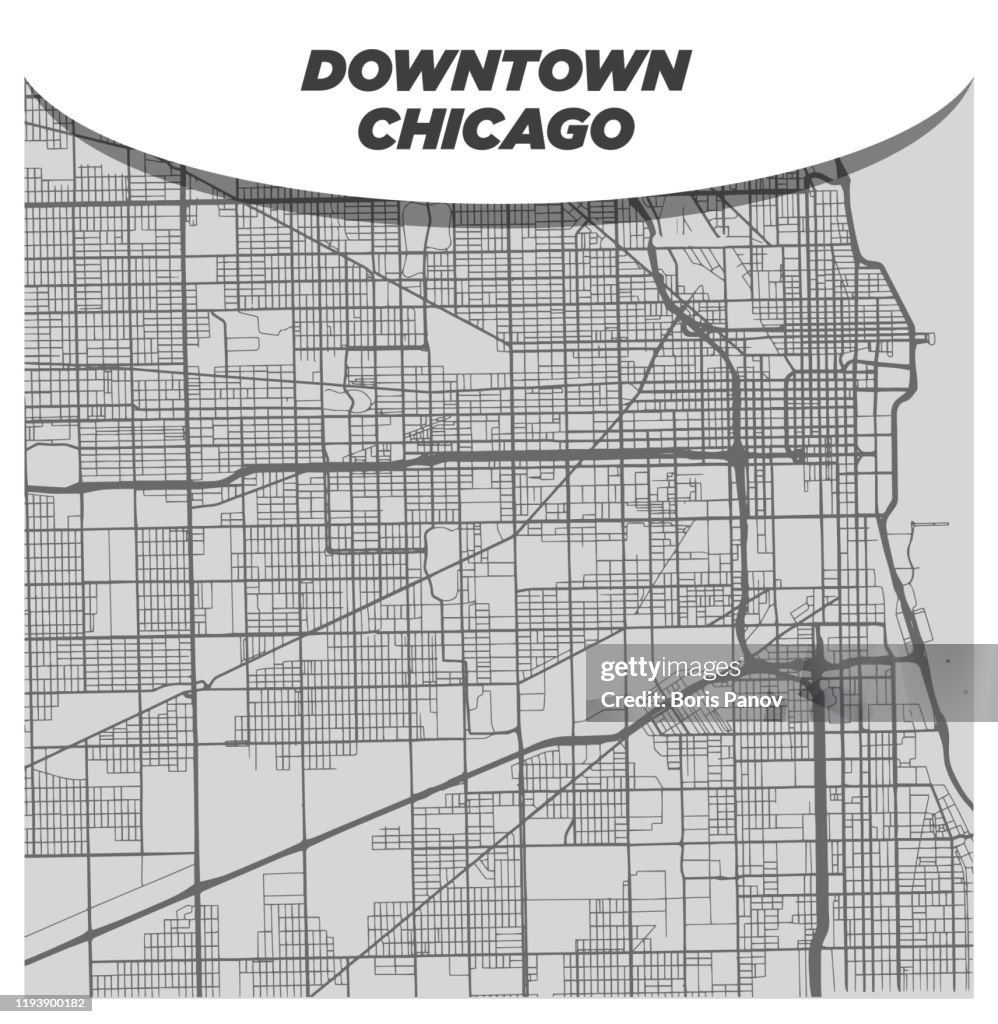 Basic and 51³Ô¹ÏÍø City Map of Downtown Chicage Streets and Neighbourhoods