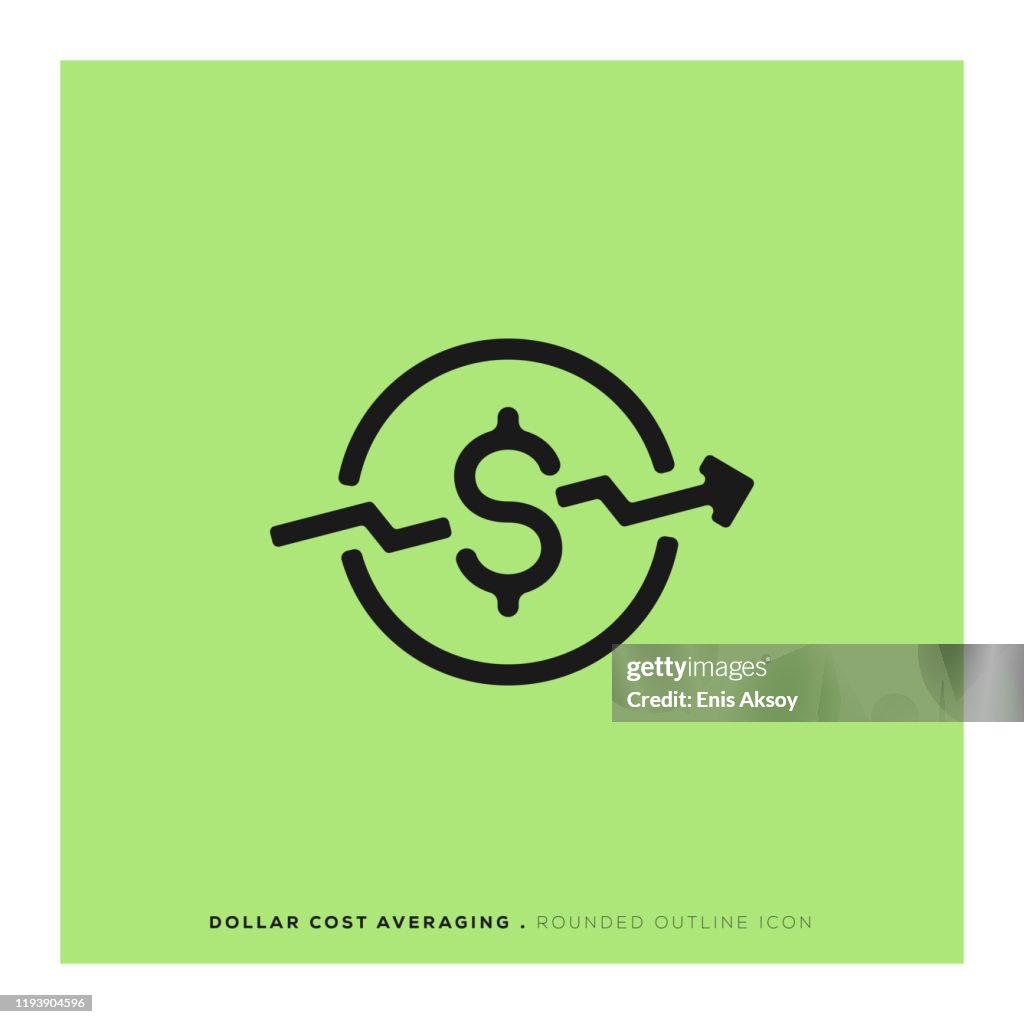 Dollar Kosten Mittelung abgerundete Linie Symbol
