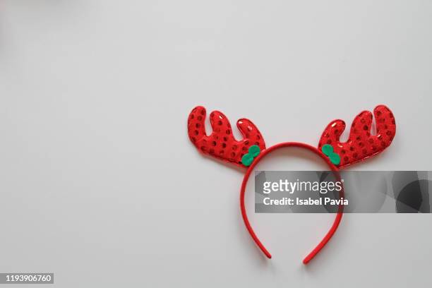 christmas headband on white background - headband stock pictures, royalty-free photos & images
