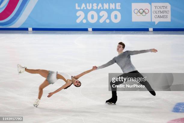 Nesterova Sofiia and Darenskyi Artem from Ukraine compete in the Figure Skating: Mixed NOC Team Pair Skating during 6 day of Winter Youth Olympic...