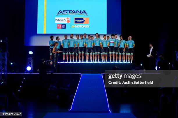 Óscar Rodríguez Garaicoechea of Spain and Astana Pro Team / Zhandos Bizhigitov of Kazakhstan and Astana Pro Team / Davide Martinelli of Italy and...