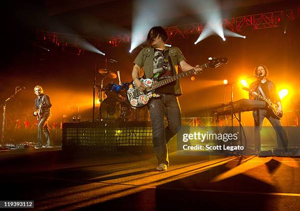 Robby Takac of The Goo Goo Dolls performs at the Meadow Brook Music Festival on July 17, 2011 in Rochester, Michigan.