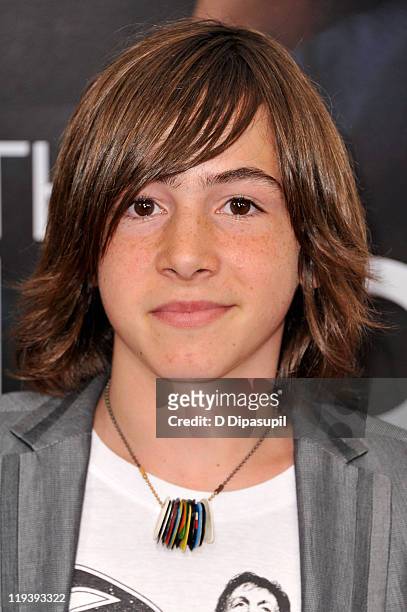 Actor Jonah Bobo poses on the red carpet at the "Crazy, Stupid, Love." World Premiere at the Ziegfeld Theater on July 19, 2011 in New York City.