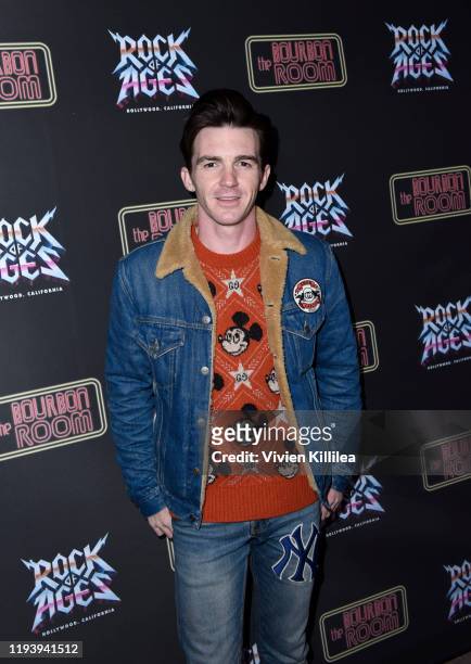 Drake Bell attends Opening Night Of Rock Of Ages Hollywood at The Bourbon Room on January 15, 2020 in Hollywood, California.