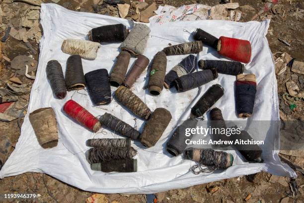 Environmental pollution on the river banks surrounding some of the textile industry buildings of Savar Upazila on 30th September 2018 in Dhaka,...