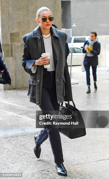 Model Gigi Hadid arrives at Manhattan Criminal Court on January 16, 2020 in New York City.