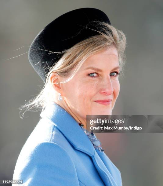 Sophie, Countess of Wessex represents Her Majesty The Queen as the Reviewing Officer during The Sovereign's Parade at the Royal Military Academy...