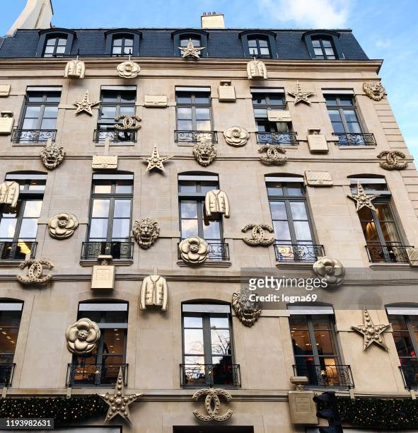Chanel Shop And Facade During Christmas In Paris High-Res Stock