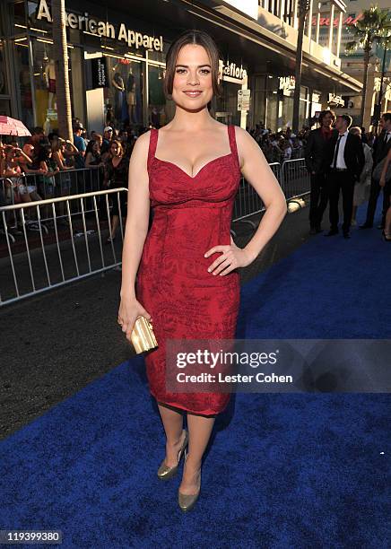 Actress Hayley Atwell attends the "Captain America: The First Avenger" Los Angeles Premiere at the El Capitan Theatre on July 19, 2011 in Hollywood,...