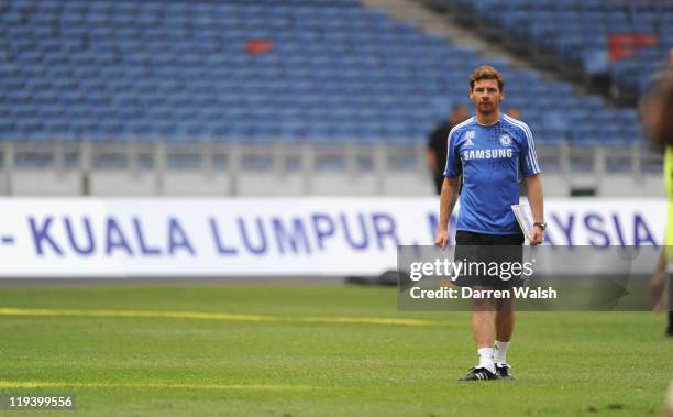 Chelsea manager Andre Villas-Boas during a training session at the Bukit Jalil National Stadium on July 20, 2011 in Kuala Lumpur, Malaysia