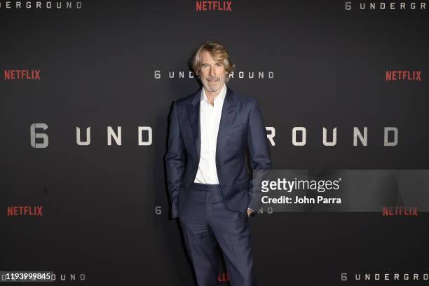 Filmmaker Michael Bay attends the 6 Underground Screening with Michael Bay at Silverspot Cinema - Downtown Miami on December 14, 2019 in Miami,...
