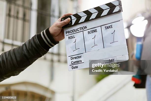 film slate - clapboard stock pictures, royalty-free photos & images