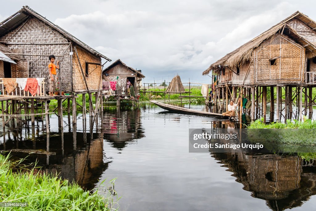 Stilt houses in village of Nyaungshwe