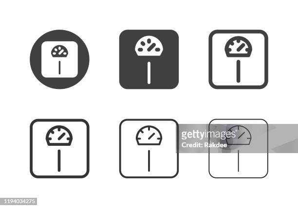 weight scale icons - multi series - mass unit of measurement stock illustrations
