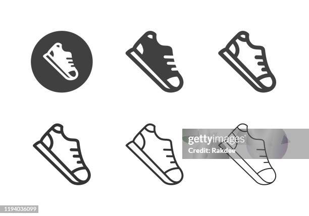 sneaker icons - multi series - sports shoe stock illustrations