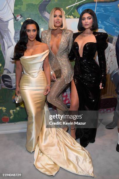 Kim Kardashian West, Khloe Kardashian, and Kylie Jenner attend Sean Combs 50th Birthday Bash presented by Ciroc Vodka on December 14, 2019 in Los...