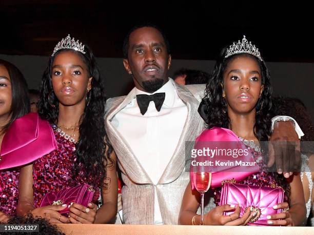 Jessie James Combs, Sean Combs, and D'Lila Star Combs attend Sean Combs 50th Birthday Bash presented by Ciroc Vodka on December 14, 2019 in Los...